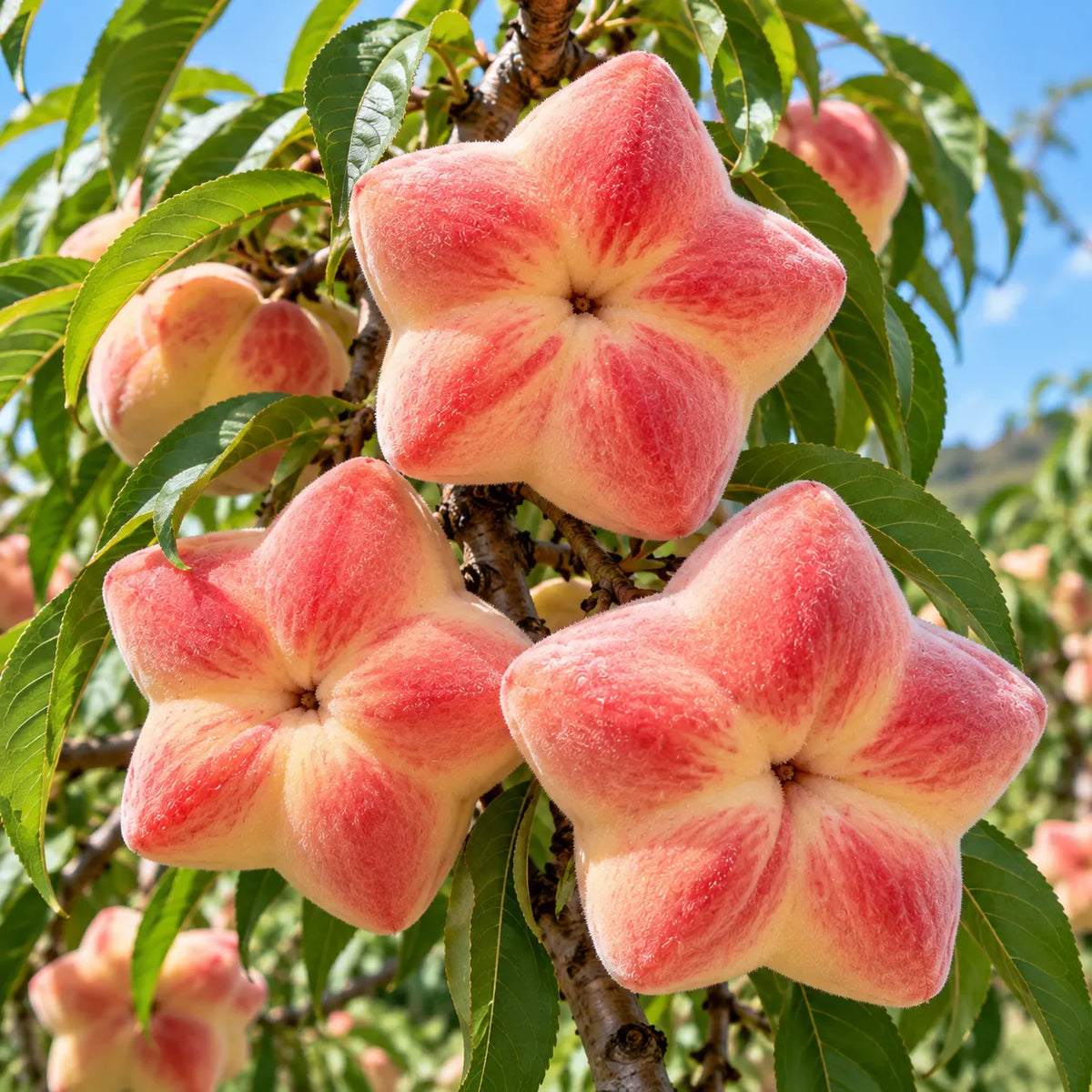 🍑 Rare Starburst Peach Bulbs – Grow Amazing Star-Shaped Peaches! ⭐