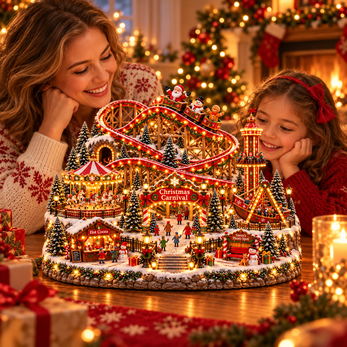 🔥Last Day 50%🎢🎄 Christmas Carnival Village™ | Animated Lighted Holiday Scene