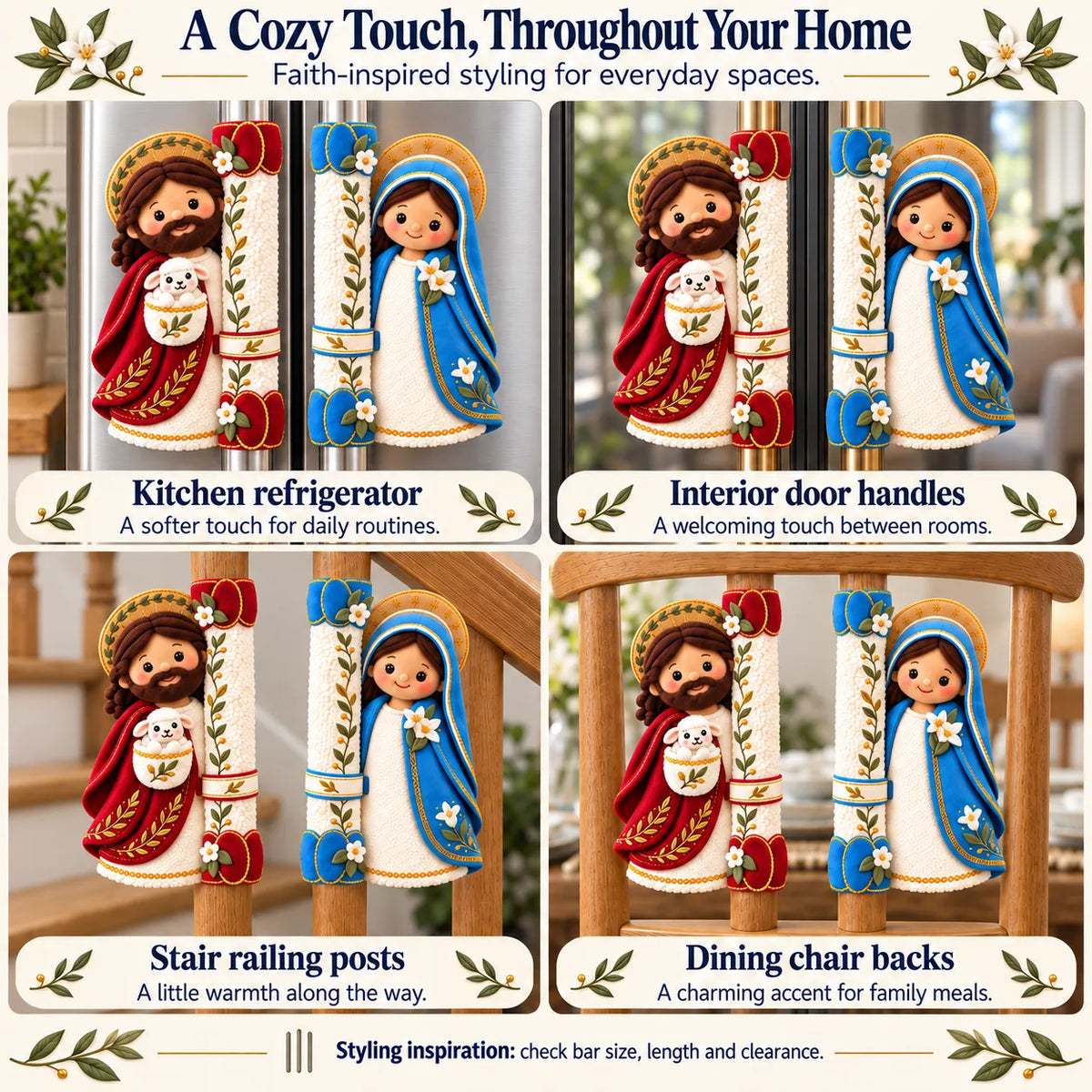 ⏳ Last Day 49% OFF – ✝️ Heaven in the Kitchen | Jesus & Mary Plush Handle Huggers ❤️