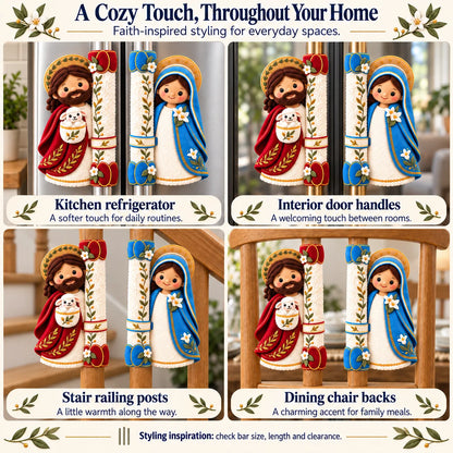 ⏳ Last Day 49% OFF – ✝️ Heaven in the Kitchen | Jesus & Mary Plush Handle Huggers ❤️