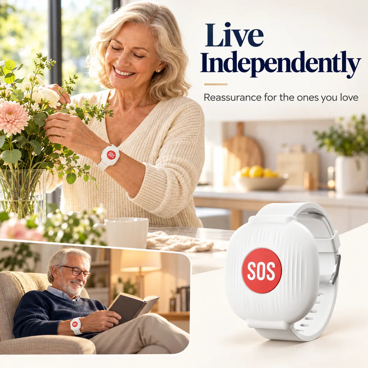 SafeLink™ Senior SOS Alert Bracelet – One-Press Emergency Guard & Instant Caregiver Alert System 🛡️