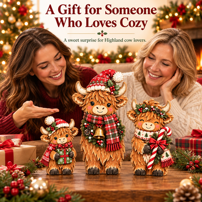 🐮🎄 Cozy Christmas Highland Herd™ | Festive Cow Figurines