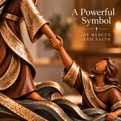 ✝️ He Reached for Me™ –Faith-Inspired Christian Sculpture