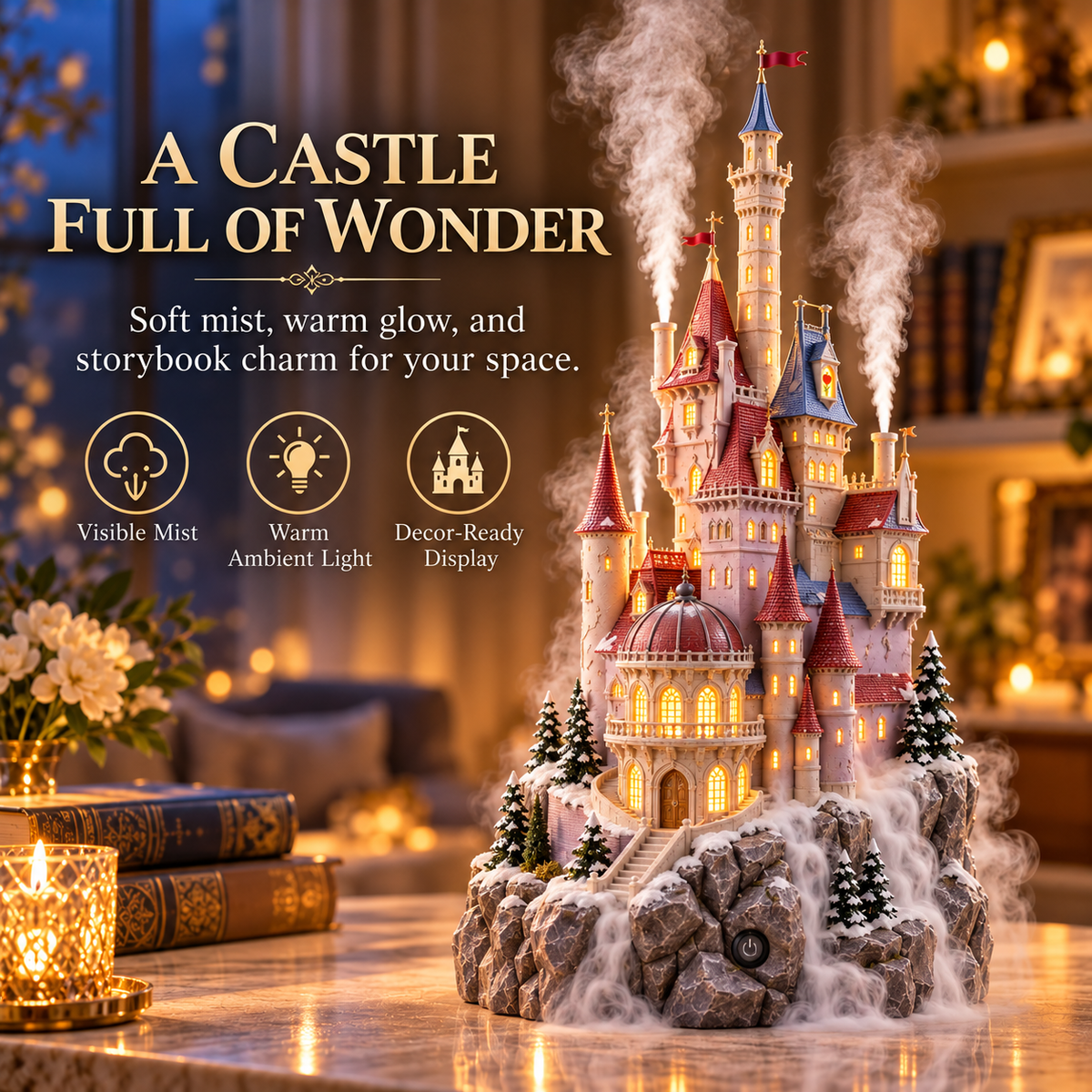 🏰✨ Enchanted Castle Mist™ – Glowing Humidifier