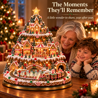 🎄 Lighted 3-Tier Christmas Village Tree – Magical Holiday Tabletop Decor
