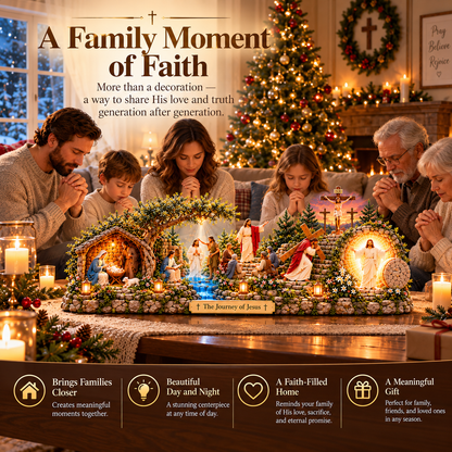 🔥 LAST DAY 49% OFF -✝️✨ The Journey of Jesus™ – Lighted 3D Biblical Story Centerpiece | Six Sacred Moments of Faith