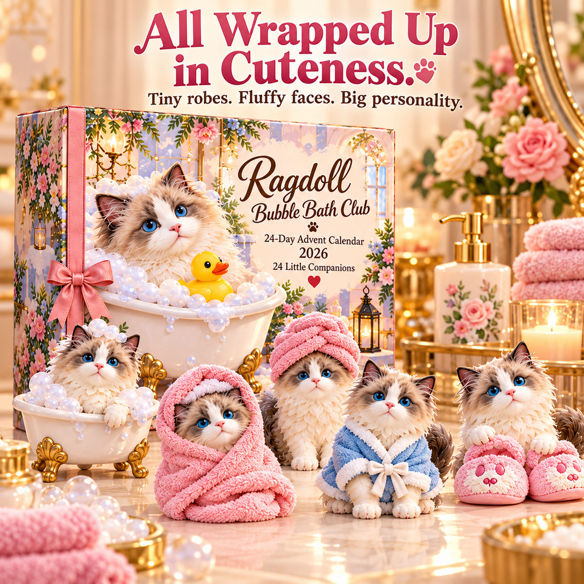 🐱🎄 Ragdoll Bubble Bath Club 24 Day Advent Calendar 2026