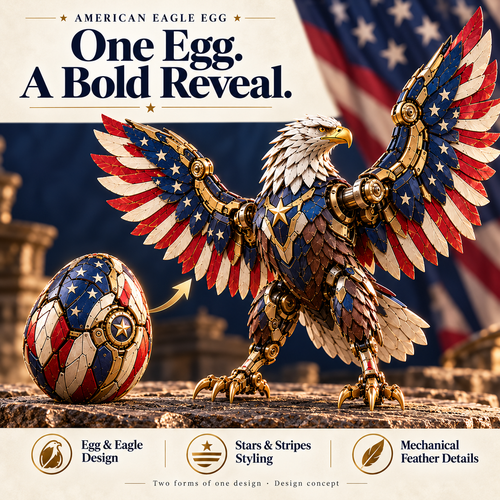 🔥 LAST DAY 49% OFF | 🦅 EagleMorph™ – Stars & Stripes Transforming Mechanical Egg