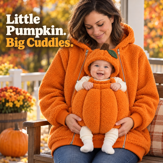 🎃🎅 Mom & Baby Holiday Cuddle Jacket – Pumpkin & Santa Styles