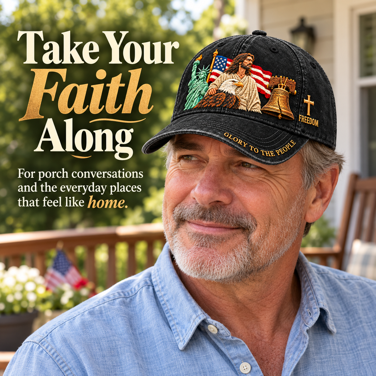 🇺🇸✝️ Faith & Freedom Heritage Cap – Embroidered American Hat