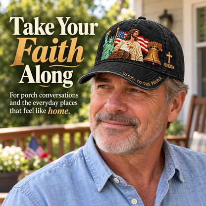 🇺🇸✝️ Faith & Freedom Heritage Cap – Embroidered American Hat
