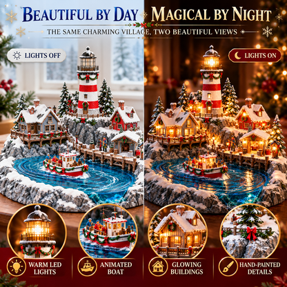 🎄⚓ Harbor Homecoming™ | Lighted Christmas Lighthouse Village