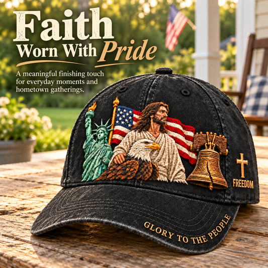 🇺🇸✝️ Faith & Freedom Heritage Cap – Embroidered American Hat