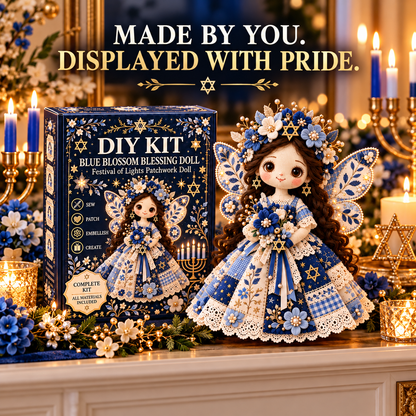 🕎🧵 Festival of Lights Friends™ | Hanukkah Patchwork Doll DIY Kit – 3 Designs
