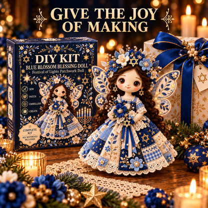 🕎🧵 Festival of Lights Friends™ | Hanukkah Patchwork Doll DIY Kit – 3 Designs
