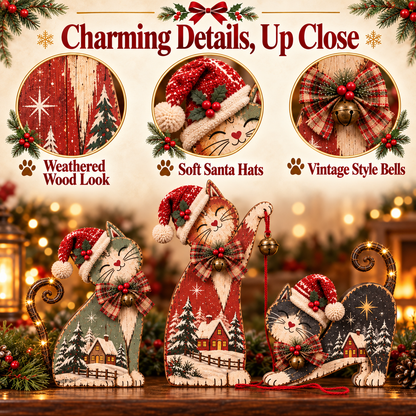 🐾🎄 Christmas Mischief Cats™ | Lighted Vintage Holiday Trio