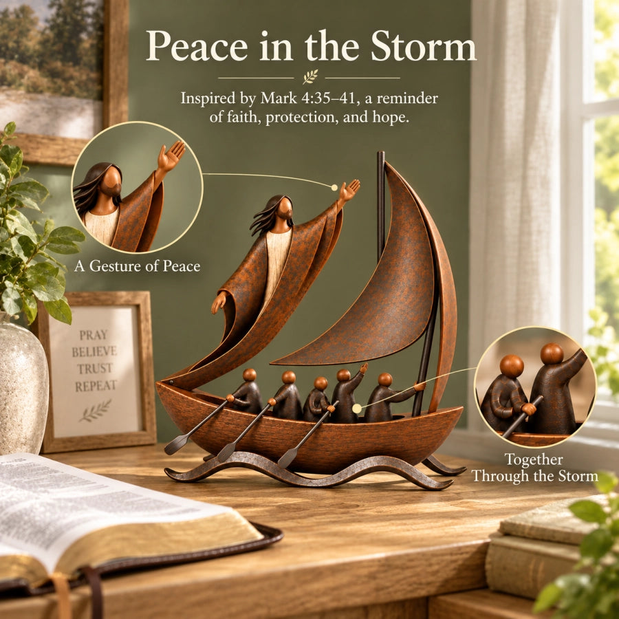 ⛵✝️ Faith Will Carry You – Hope & Perseverance Sailboat Decor