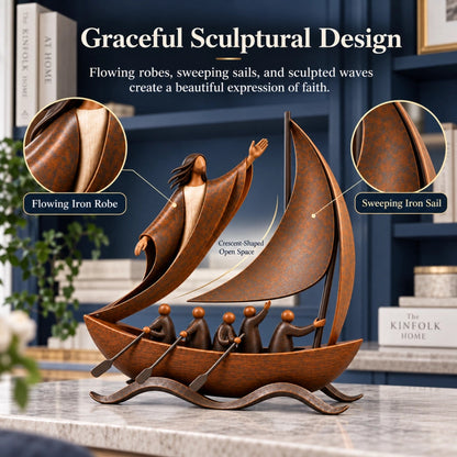⛵✝️ Faith Will Carry You – Hope & Perseverance Sailboat Decor