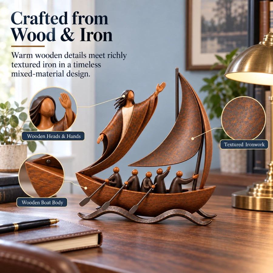 ⛵✝️ Faith Will Carry You – Hope & Perseverance Sailboat Decor