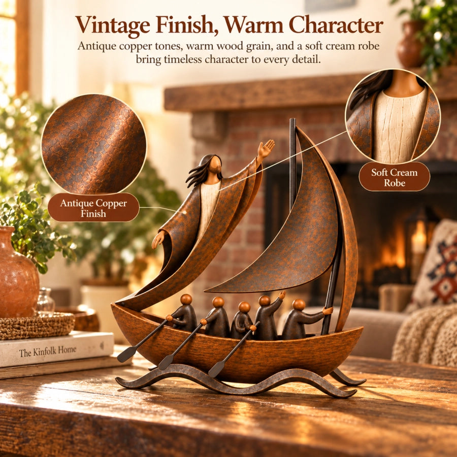 ⛵✝️ Faith Will Carry You – Hope & Perseverance Sailboat Decor
