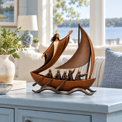 ⛵✝️ Faith Will Carry You – Hope & Perseverance Sailboat Decor