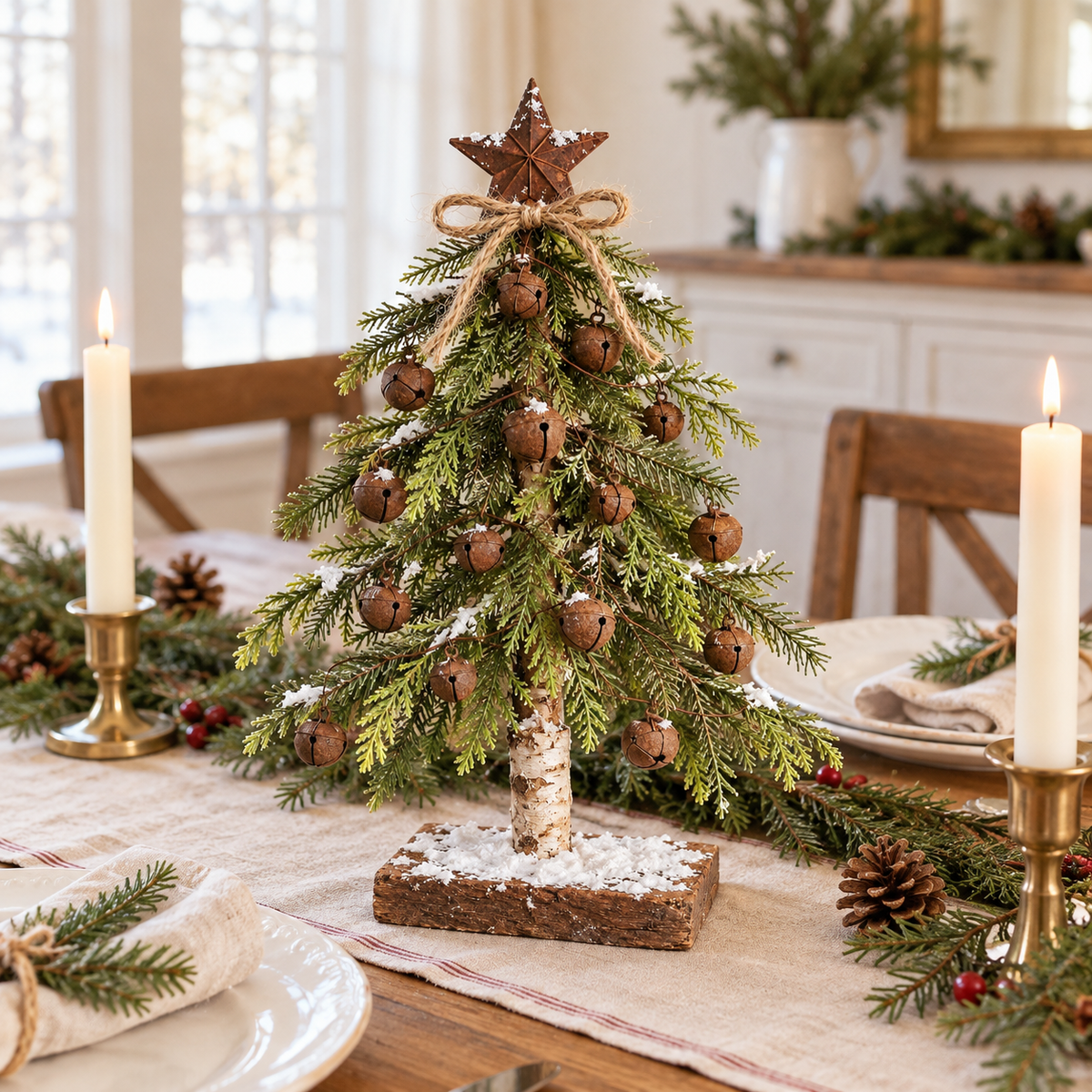 🎄🔔 Rustic Bell Christmas Tree™ – Vintage Farmhouse Tabletop Holiday Decor