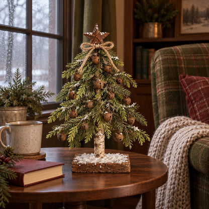 Snow-Kissed Bell & Star Christmas Tree