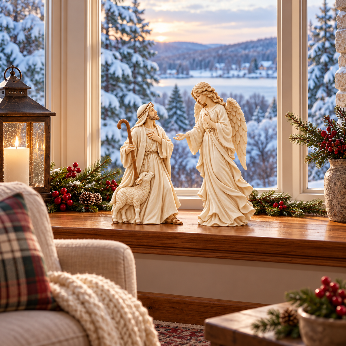 👼 Heaven Speaks to the Shepherd | Christmas Figurine Set