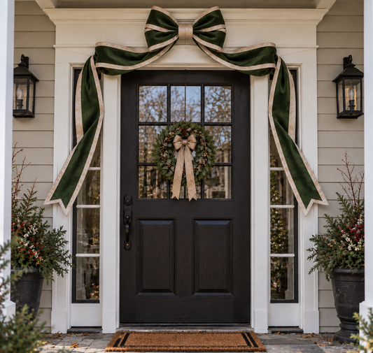 🎀 6 Ft Oversized Lighted Christmas Door Bow