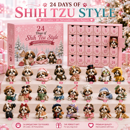 🎀🐾 Shih Tzu Christmas Advent Calendar – 24 Little Personalities