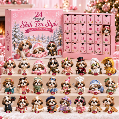 🎀🐾 Shih Tzu Christmas Advent Calendar – 24 Little Personalities