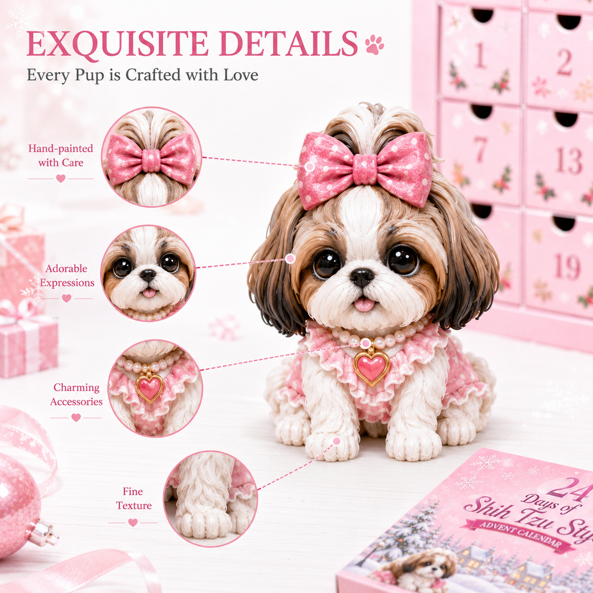 🎀🐾 Shih Tzu Christmas Advent Calendar – 24 Little Personalities