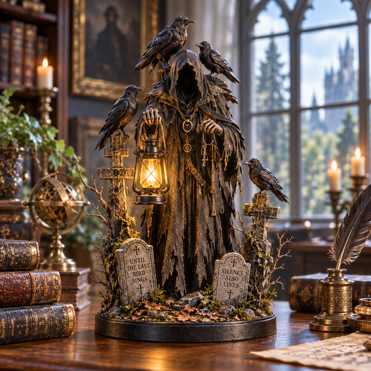 🐦‍⬛ Last Light Raven Guardian Lantern Statue ✨