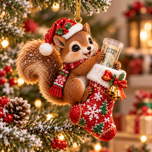 🎄💵 Cash Critters™ | Animal Stocking Money Holder Ornament