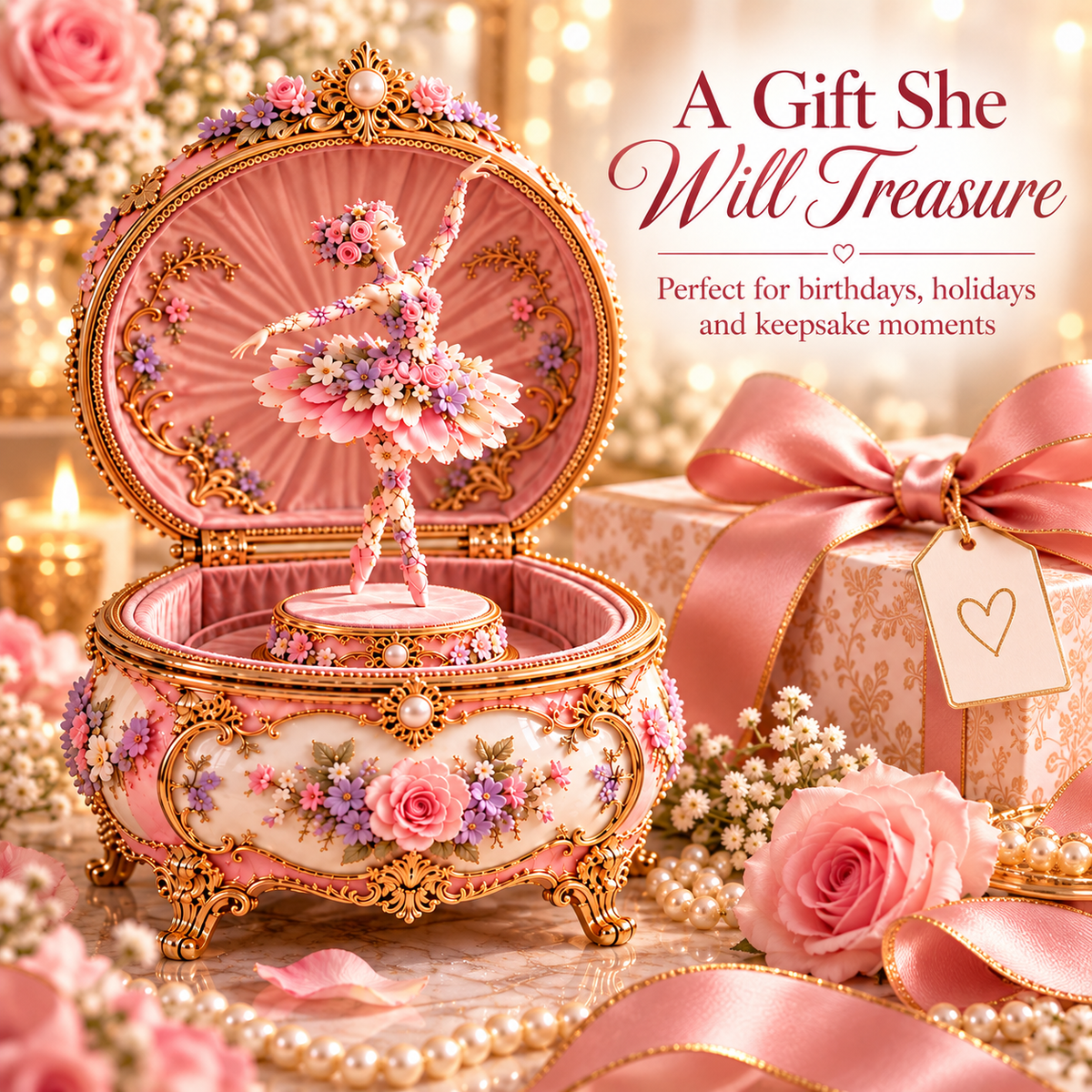 🌸🩰 Ballerina in Bloom™ | Magical Butterfly Music Box