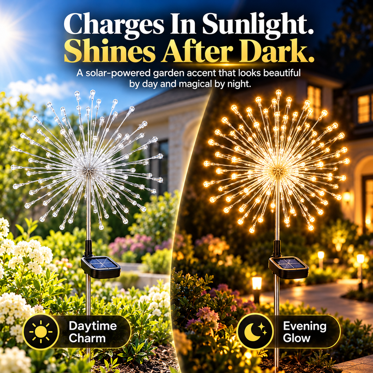 ☀️ Daylight to Starlight™ | Solar Dandelion Garden Light