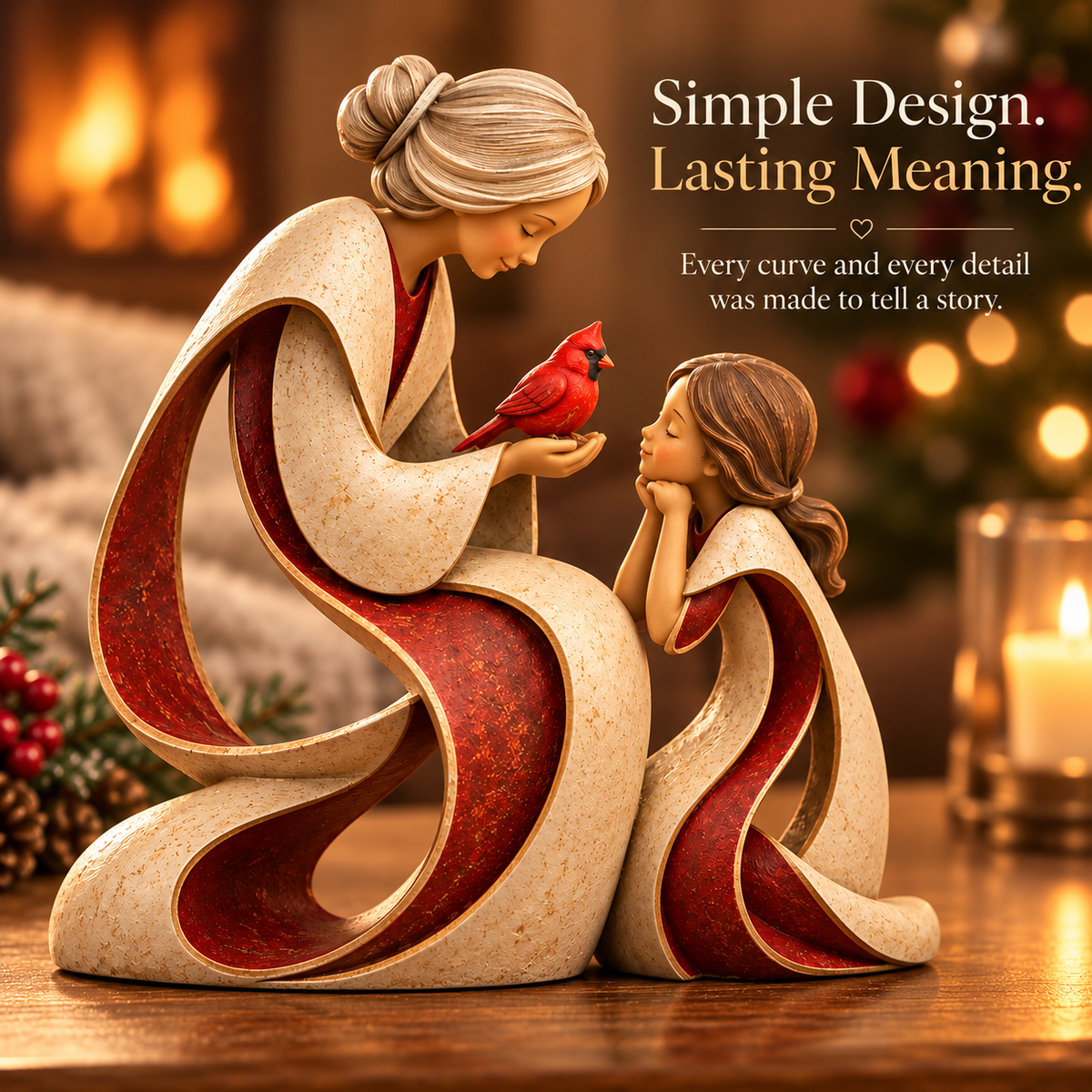 🔥 LAST DAY 50% OFF ❤️🐦 Love Passed Down – Granddaughter Cardinal Sculpture