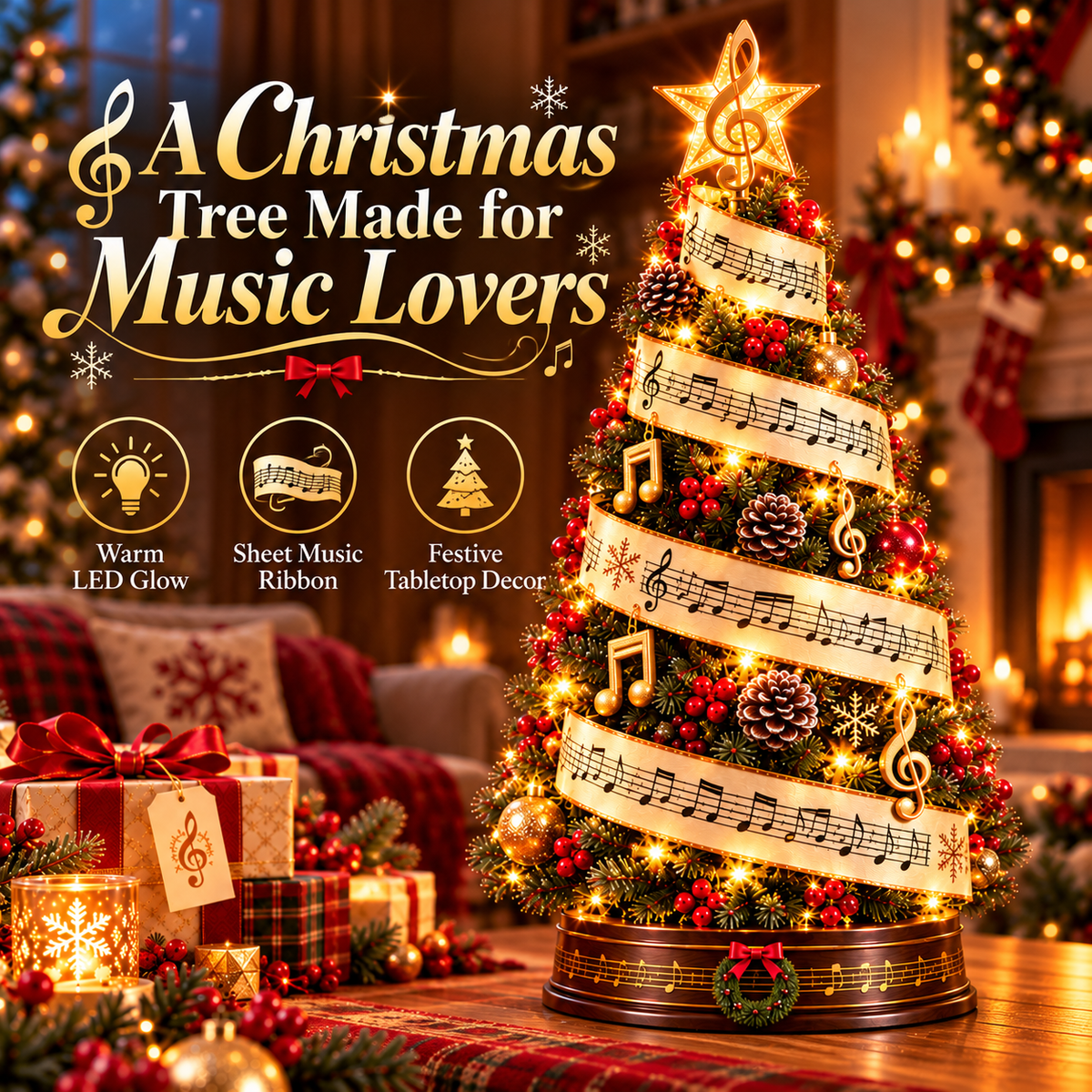 🎼🎄 Christmas in Harmony™ | Lighted Sheet Music Tree