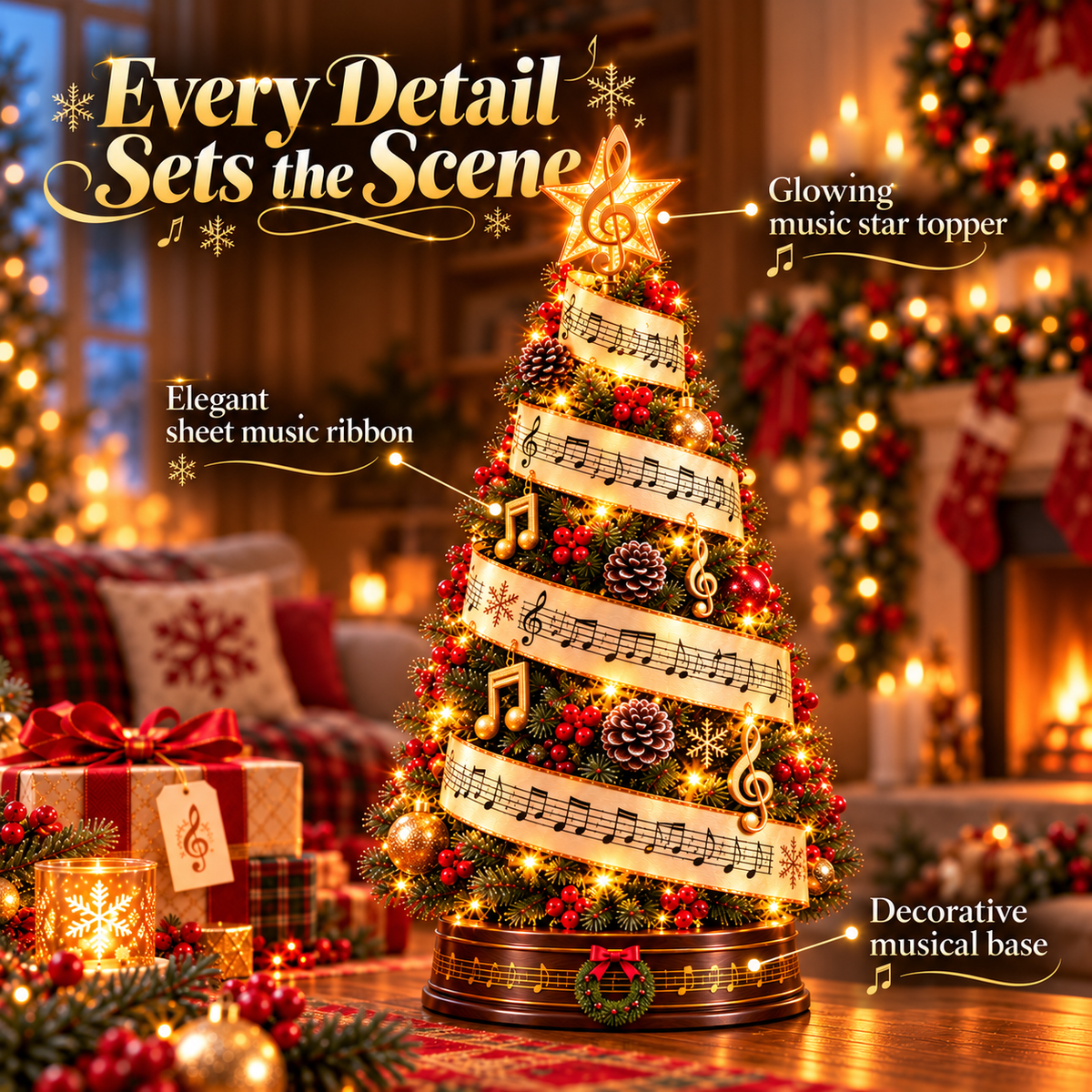 🎼🎄 Christmas in Harmony™ | Lighted Sheet Music Tree