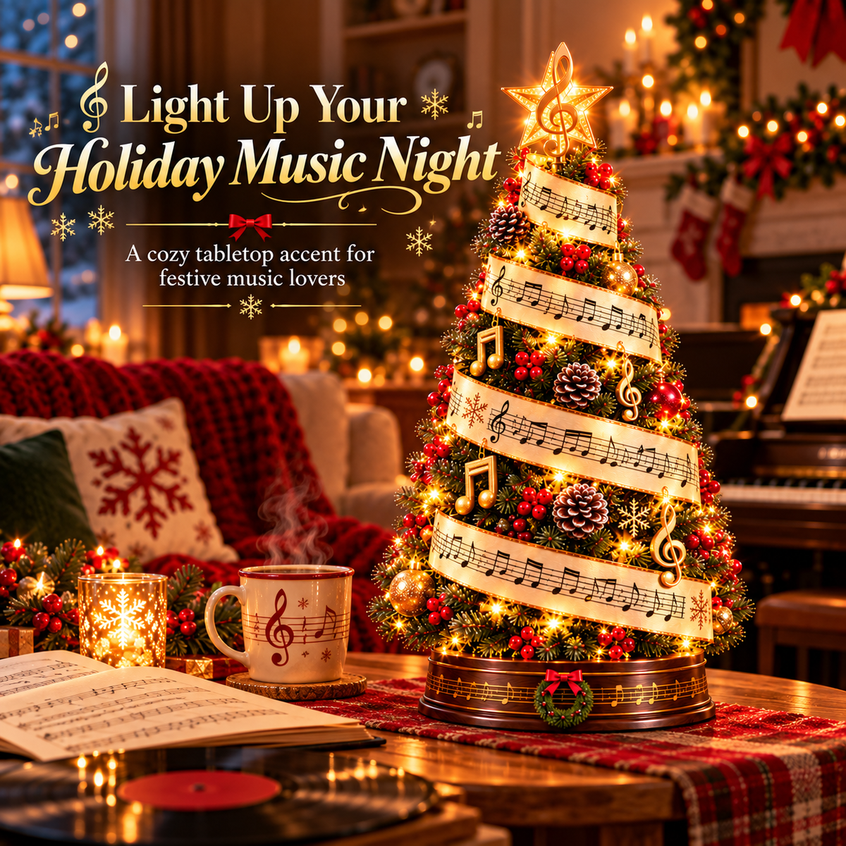 🎼🎄 Christmas in Harmony™ | Lighted Sheet Music Tree