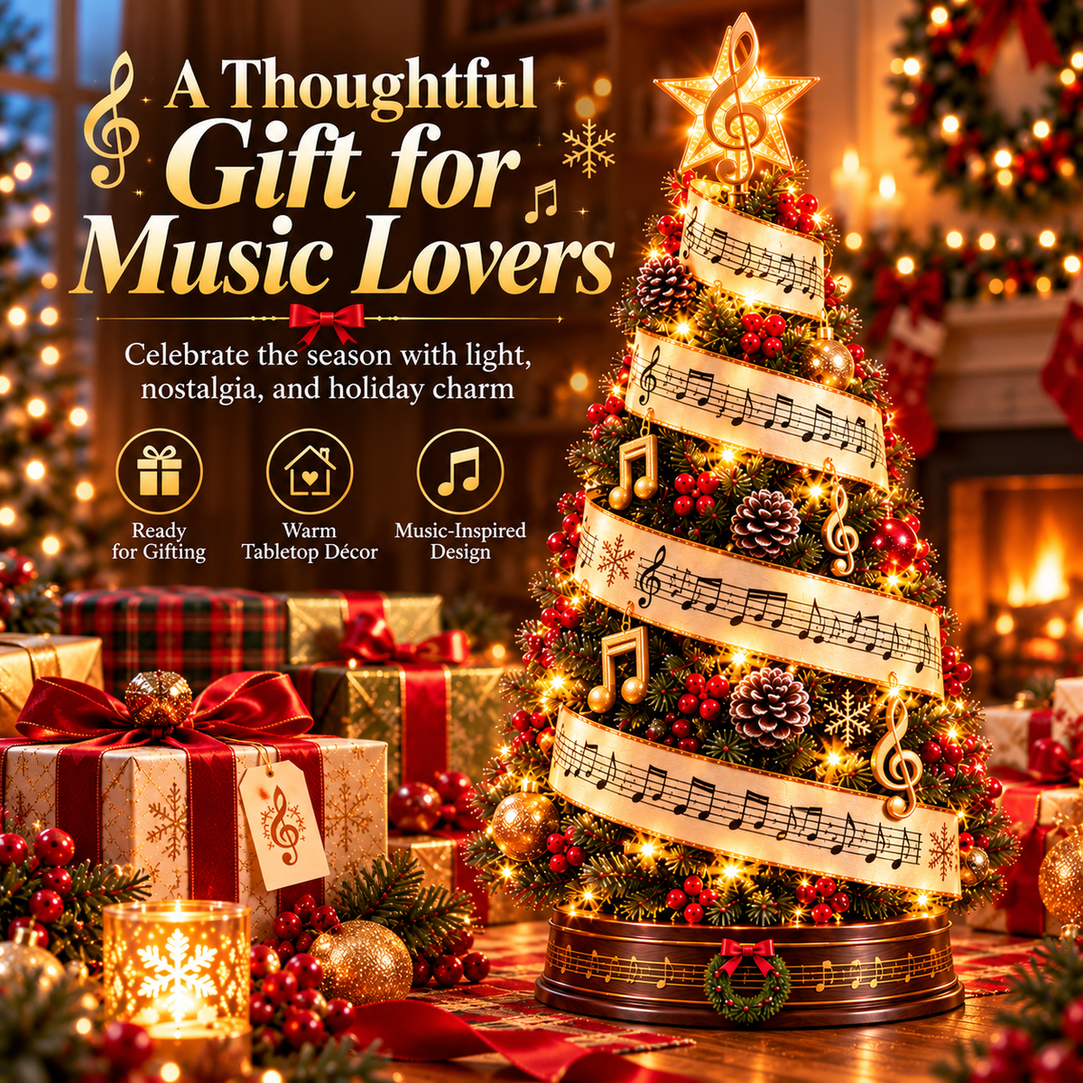 🎼🎄 Christmas in Harmony™ | Lighted Sheet Music Tree