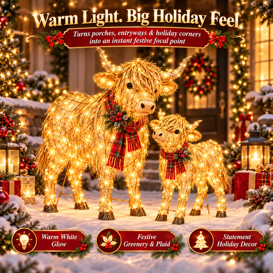 🎄✨ Lighted Christmas Figure Collection – Warm-Glow Holiday Yard & Porch Décor