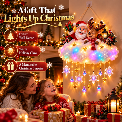 50% OFF | ☁️ Christmas in the Clouds | Light-Up Santa & Winter Village Hanging Decor 🎄