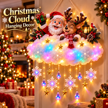 50% OFF | ☁️ Christmas in the Clouds | Light-Up Santa & Winter Village Hanging Decor 🎄