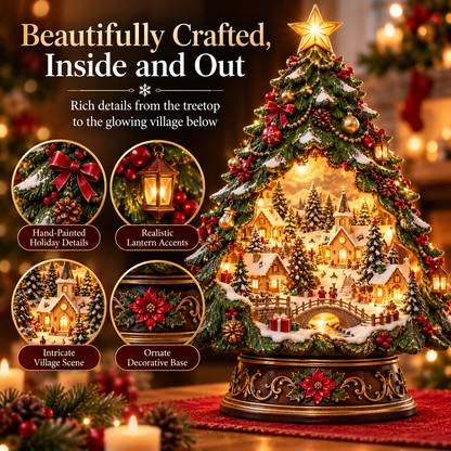 🎄✨ Christmas Tree Keeper™ – Hidden Village Lighted Holiday Tabletop Decor