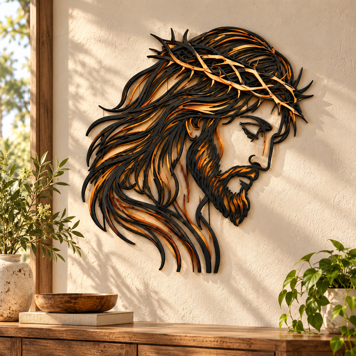 ✝️👑 Crowned in Grace™ | Jesus Christian Metal Wall Art