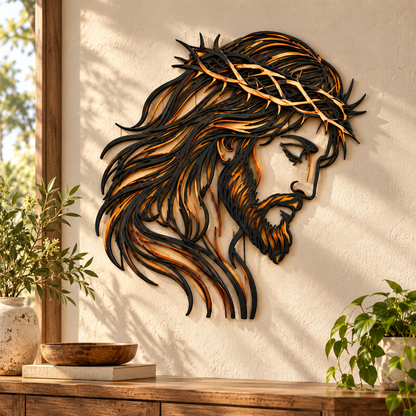 ✝️👑 Crowned in Grace™ | Jesus Christian Metal Wall Art