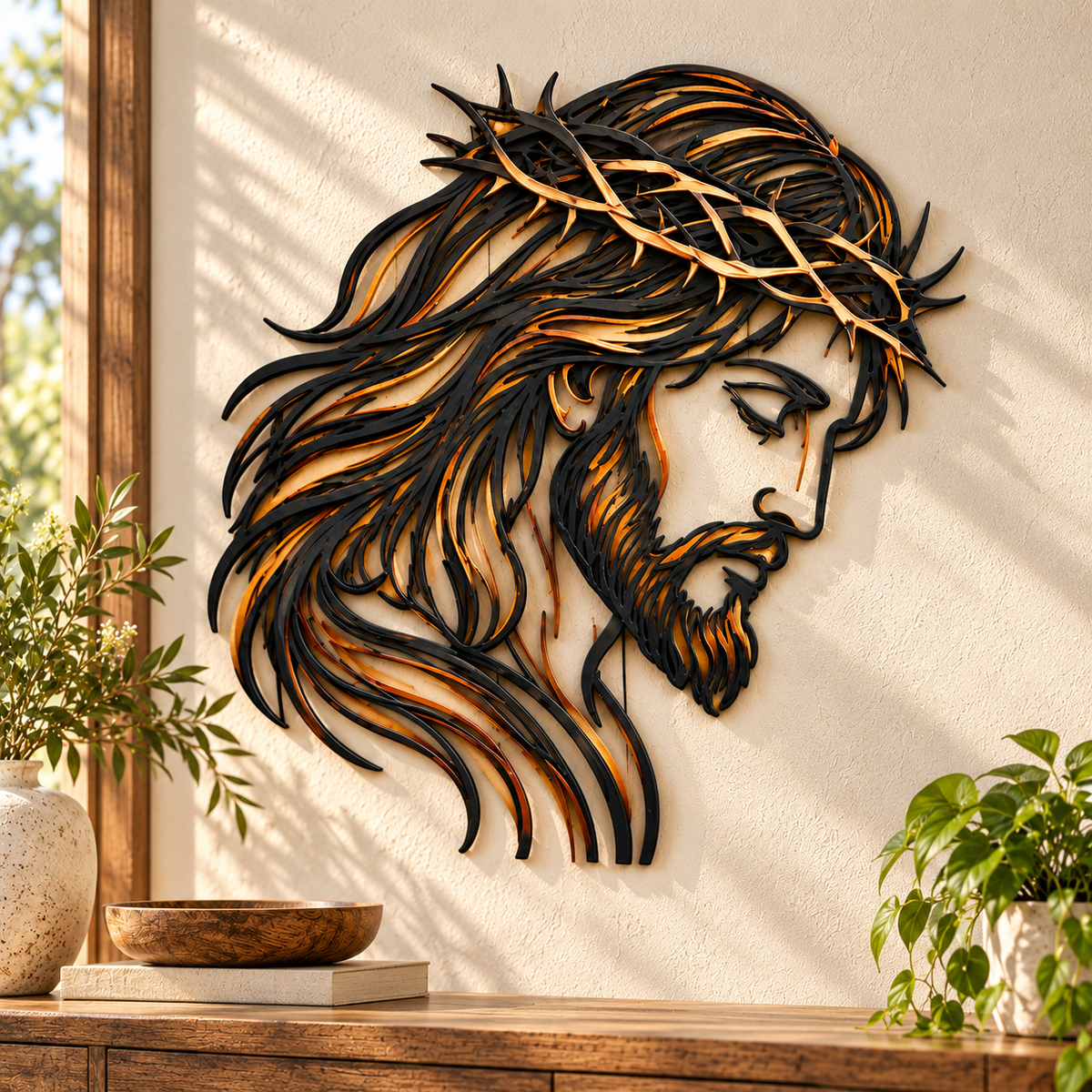 ✝️👑 Crowned in Grace™ | Jesus Christian Metal Wall Art