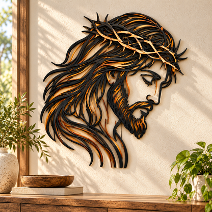 ✝️👑 Crowned in Grace™ | Jesus Christian Metal Wall Art