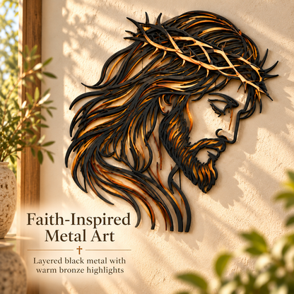 ✝️👑 Crowned in Grace™ | Jesus Christian Metal Wall Art